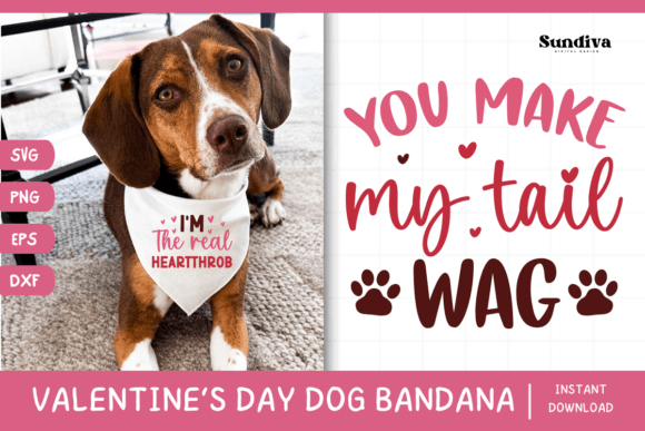 Cute Valentine s Day Dog Bandana Quote 2 Graphics in Crafts
