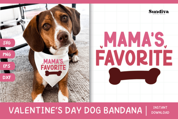 Cute Valentine s Day Dog Bandana Quote 8 Graphics in Crafts