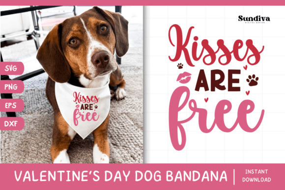 Cute Valentines Day Dog Bandana Quote 10 Graphics for Crafts