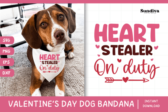 Cute Valentines Day Dog Bandana Quote 13 for Graphics and Crafts