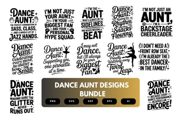 Dance Aunt SVG Bundle: Premium Graphics for Crafts
