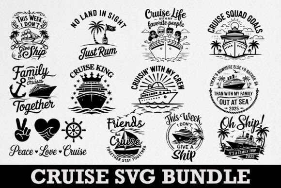 Family Cruise 2025 SVG Bundle: Graphics for Crafts