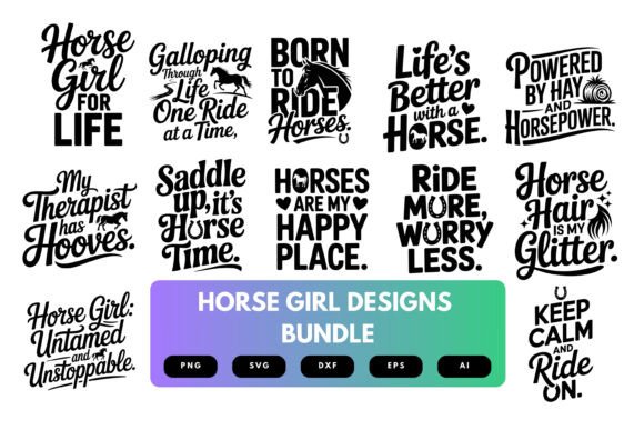 Horse Girl SVG Bundle for Graphics and Crafts