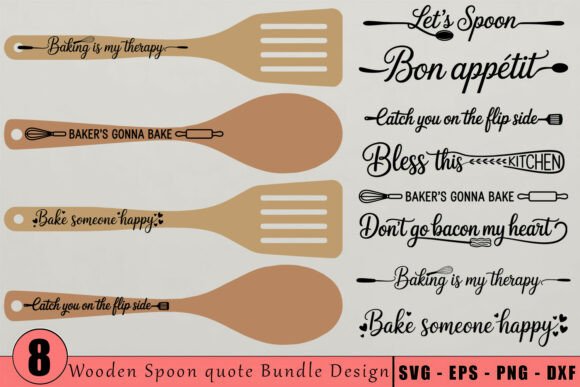 Kitchen Baking Wooden Spoon Quote Bundle Review