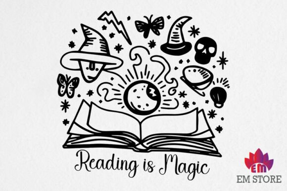 Reading is Magic - Book Lover SVG for Graphics and Crafts