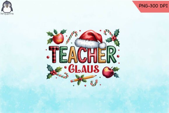 Teacher Claus Christmas Quote PNG for Graphics and Crafts