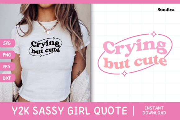 Y2K Sassy Girl Baby Tee Quote 18 Graphics in Crafts